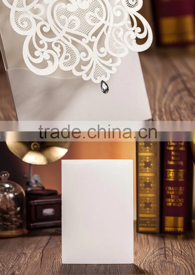 2015 Hot sell laser cut hollow wedding invitation card