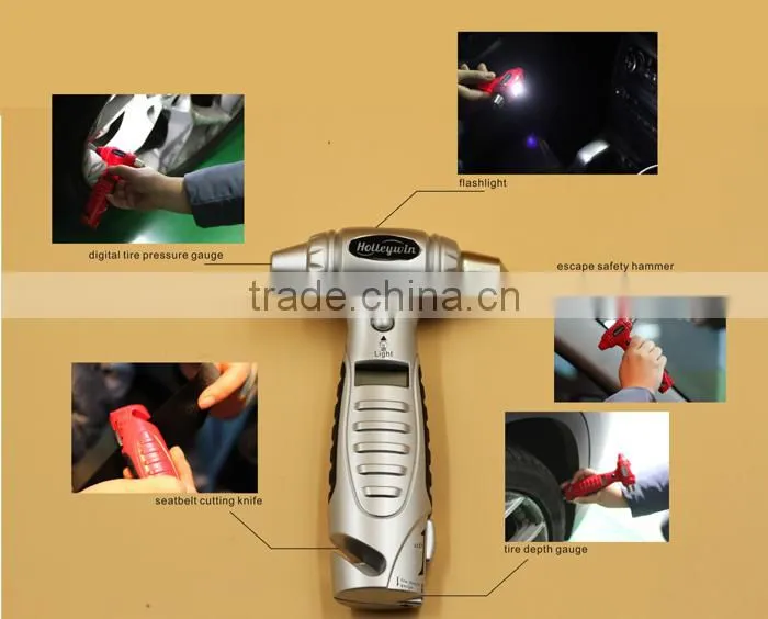 DIG01029 5 in 1 Digital Tire Gauge & Emergency Hammer