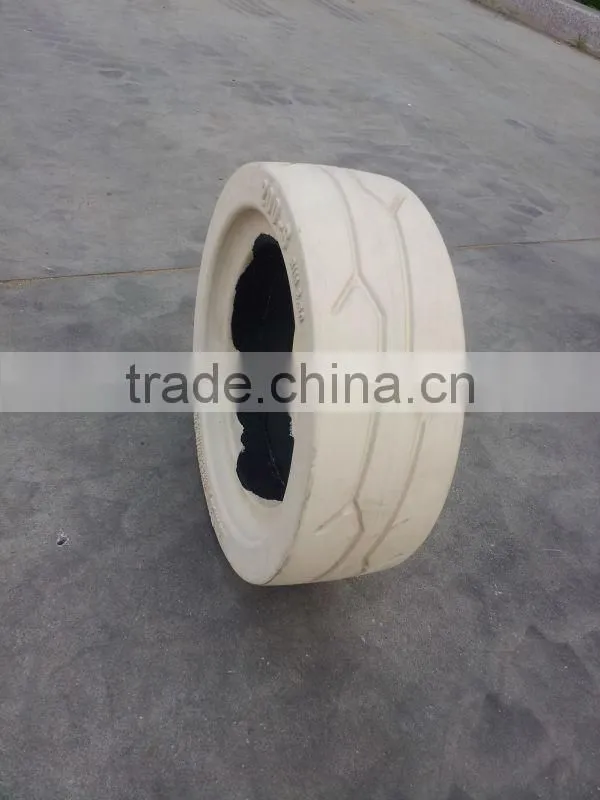 Good price scissor lift 16x5x12 white non marking solid tire, wheel assembly for skyjack