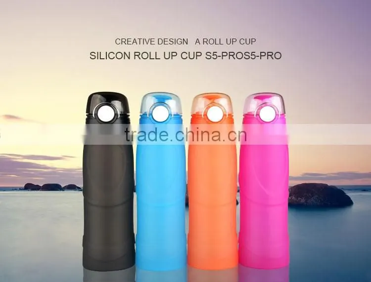 Kean new product S5 silicone sport water bottle for mountaineering