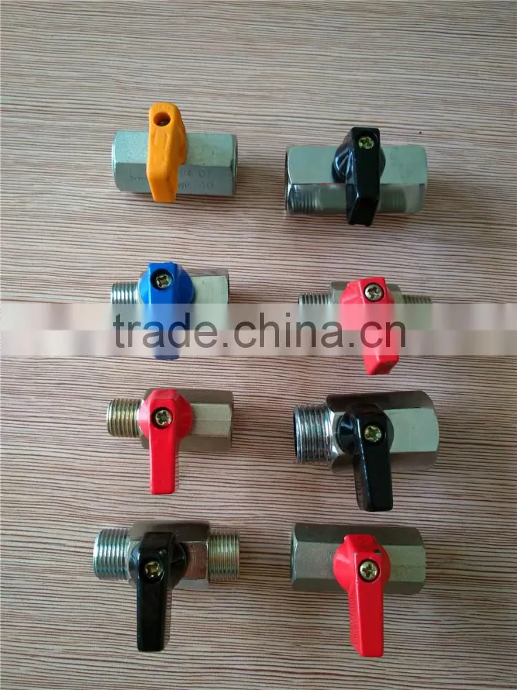 BSPT Male connection brass ball valve , High pressure standard and good sealing , size 1/8'' 1/4'' 3/8'' 1/2''