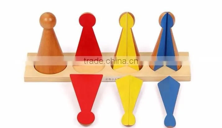 Wooden math education Montessori Fraction Skittles toy