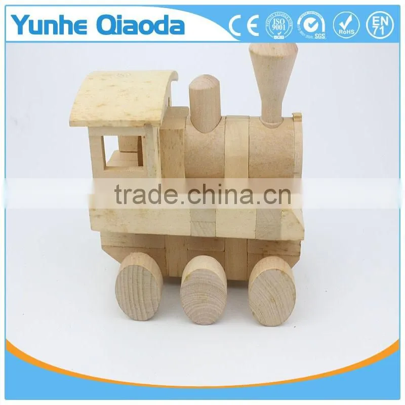 Vehicle block railway engine 3D Woodcraft Kit Assemble Paint DIY zle Toys for Kids Adults the Best Birthday Gift
