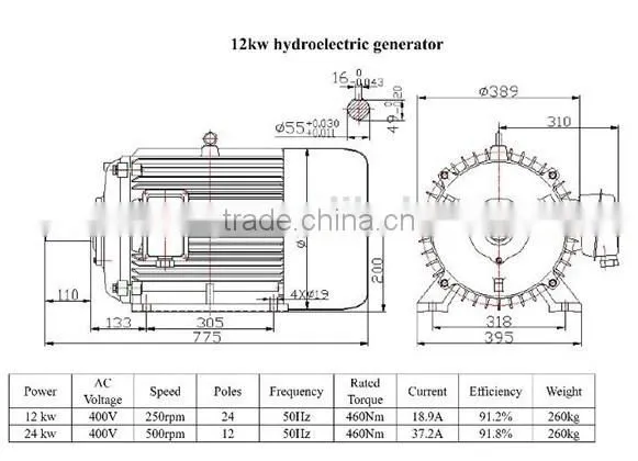 high quality permanent magnet small 1KW Water Turbine,0.3kw to 10kw water turbine