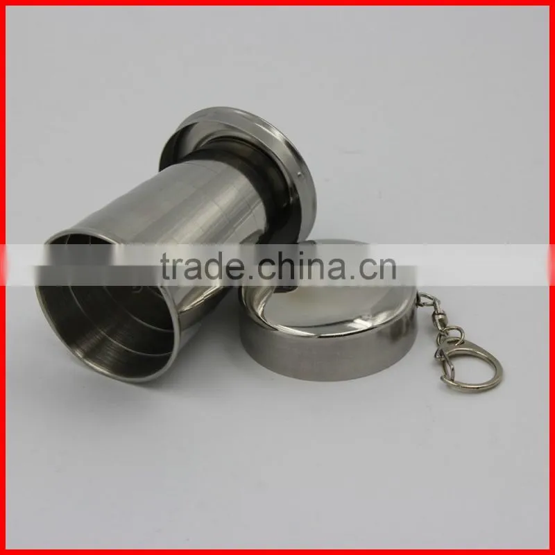 Wholesale stainless steel folding cup folding telescopic cup outdoor folding cup 304 folding cup camping climbing on foot