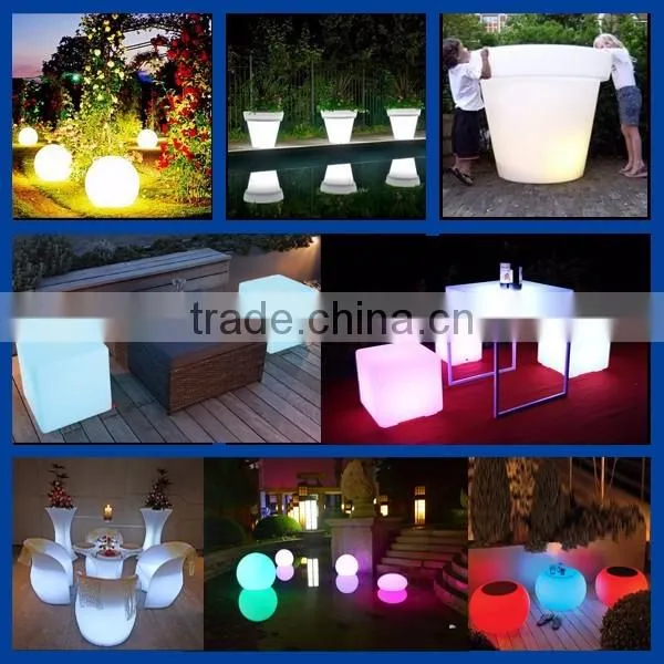 Guangdong Factory flower pot plastic lighted outdoor garden led flower pots