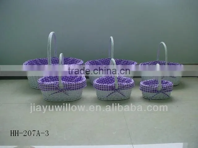Yellow Painted Willow Basket w/ Candle Shade