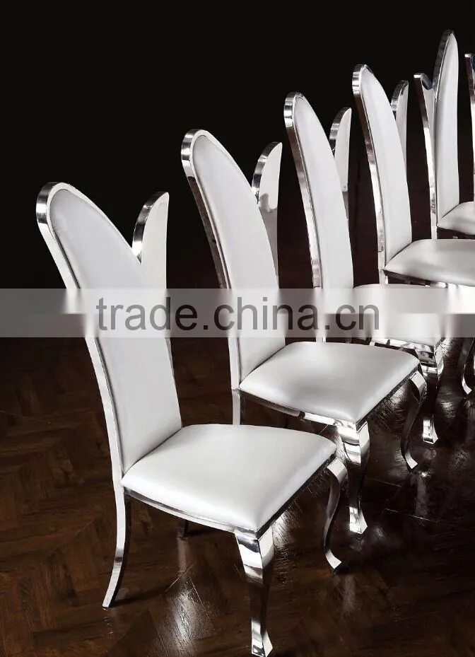 hot seller glass top stainless steel base dining table and chair