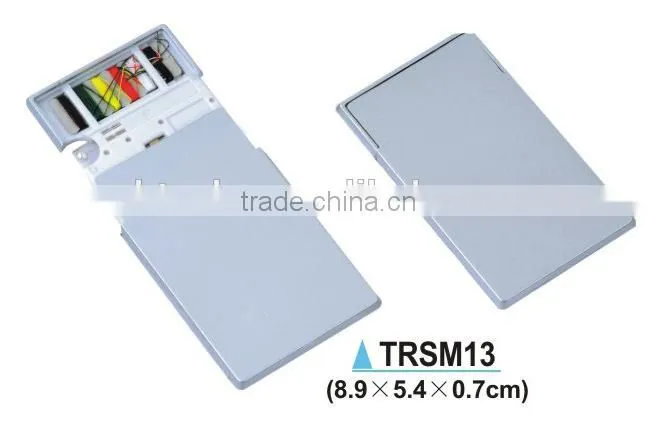 Portable plastic custom logo box packing hotel sewing tool set
