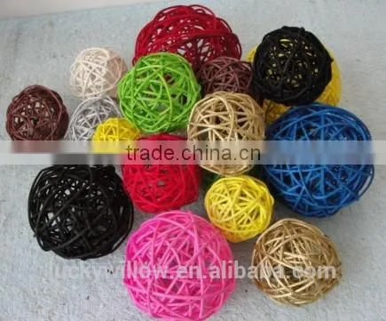 colorful Christmas tree decorative Rattan Ball /Home Decor Vase Filler willow ball
