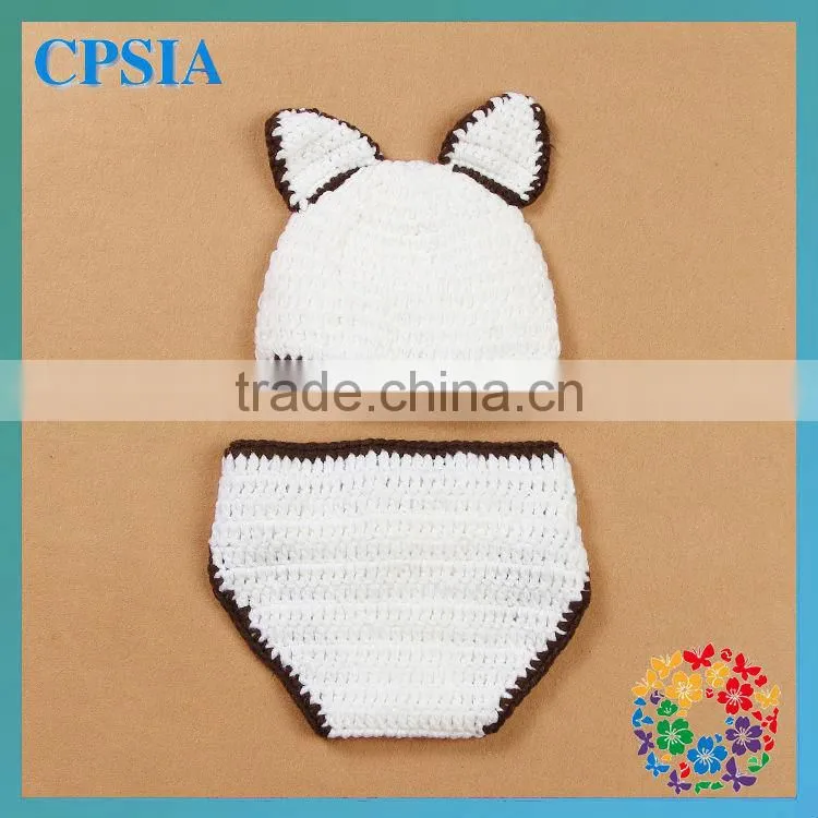 Beautiful Crochet wool knit hats beanie with infant diaper covers
