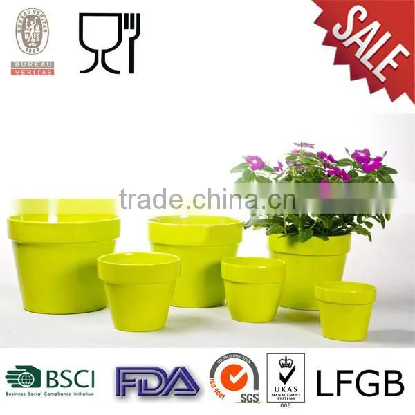 Melamine Plastic Flower Pot with logo outside