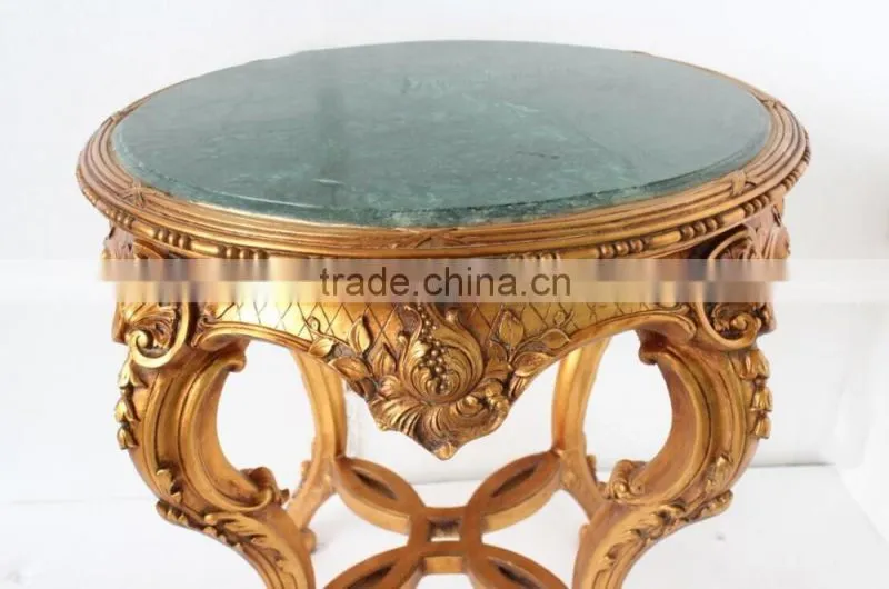 Baroque style round table with Marble top