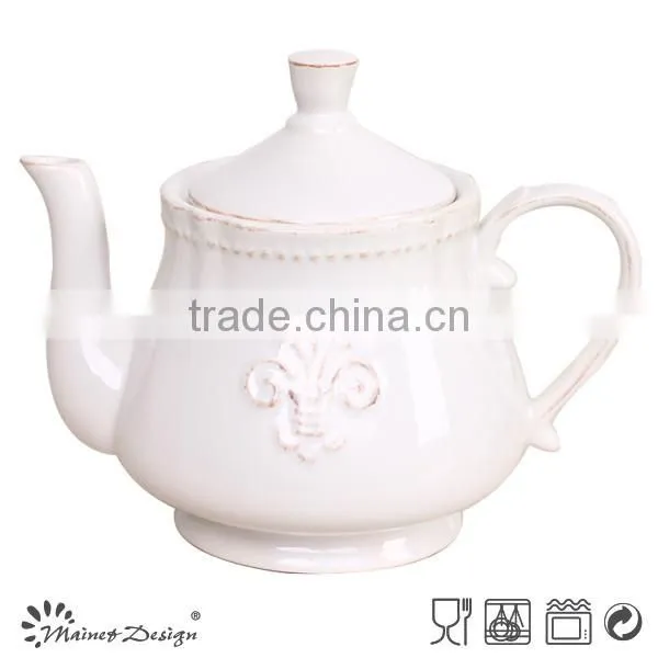 Cheap price Ceramic water pot,China Wholesale stoneware embossed water pot