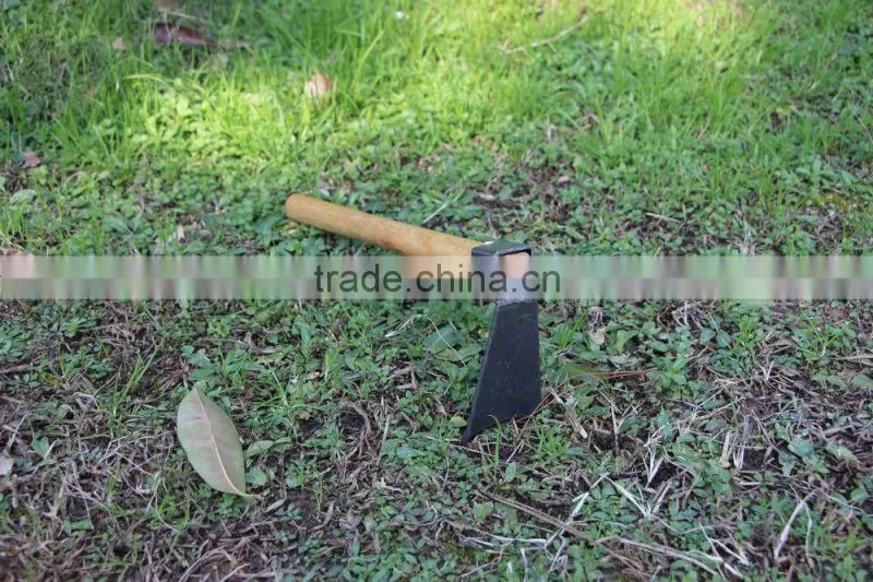 mini wood handle garden hoe