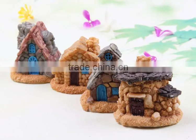 Mini CUTE fashional Resin decoration, ZAKKA Mini stone houses resin home background props
