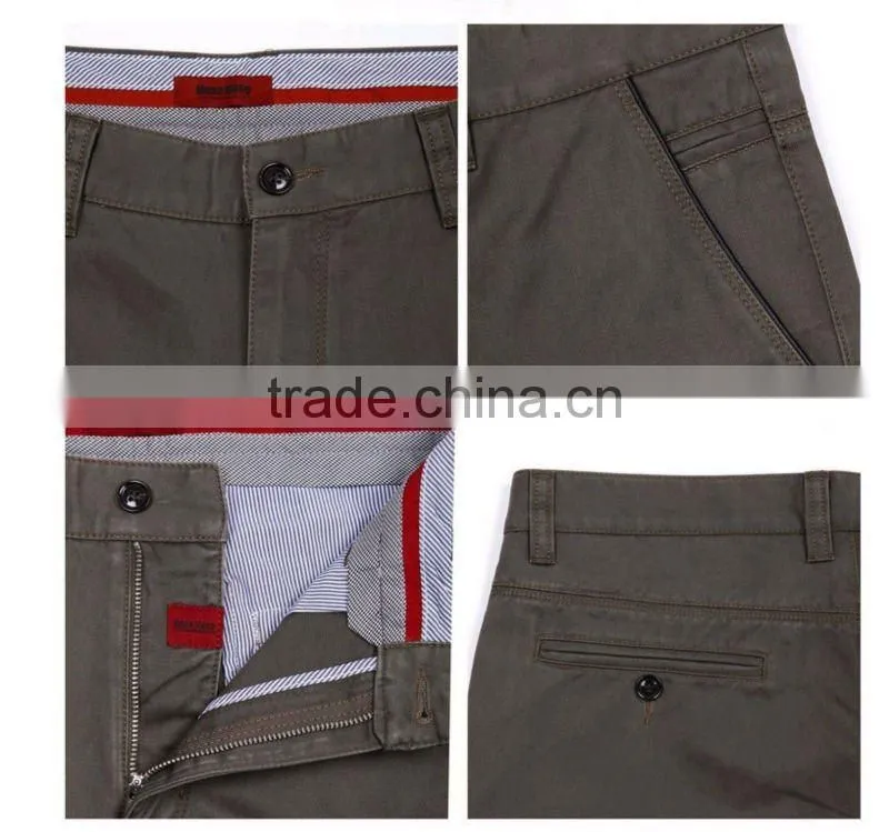 New arrival leisure street wear trendy regular cut washed cotton mens chinos