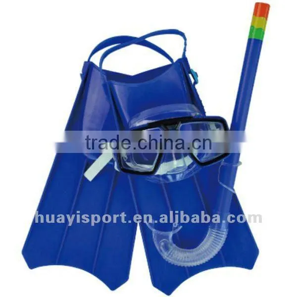 Durable custom professional adult diving mask snorkle with fins set