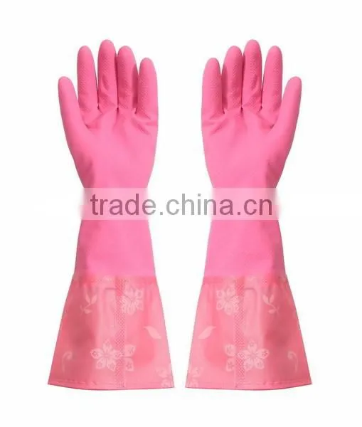 Glam Print Extra Long Cleaning Gloves Dishwashing Household Womens