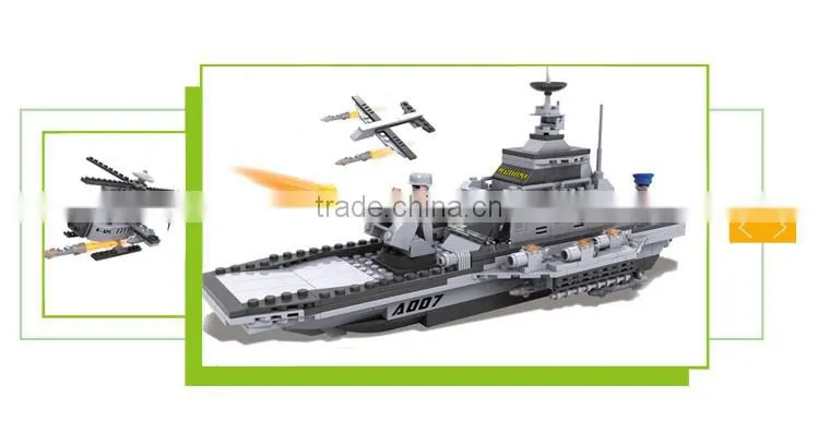 3 in 1 Wholesale diy child building blocks military model boat parts