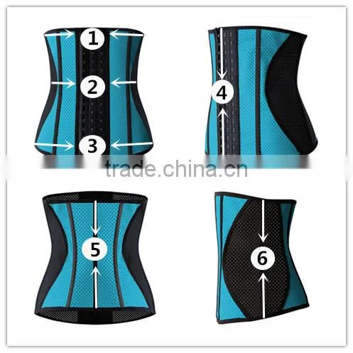 Shuoyang Top selling High quality factory wholesale Private Label accept Strong 3 Hooks Mesh breathable latex waist trainer