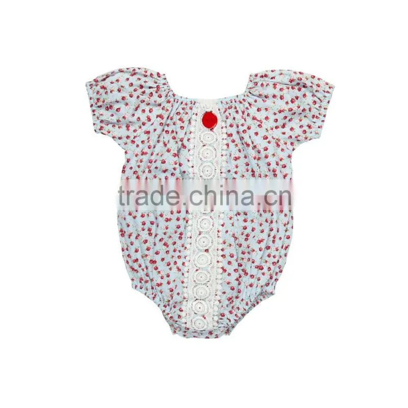 Summer Short Smocked Bubble Toddler Clothes Baby Rompers Custom Print Cotton Baby Romper