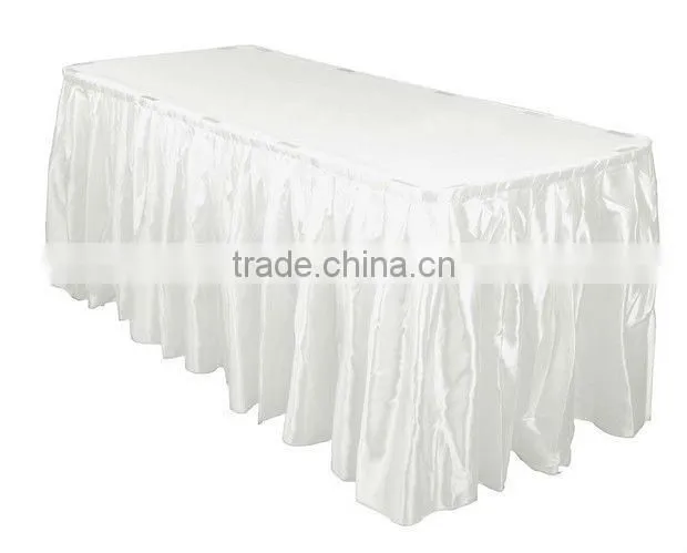 2016 hot cake white fitted table skirts for sale