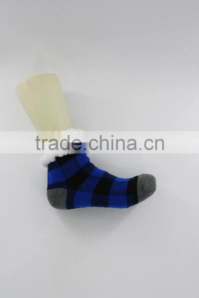 acrylic faux fur anti slip home soft slipper socks