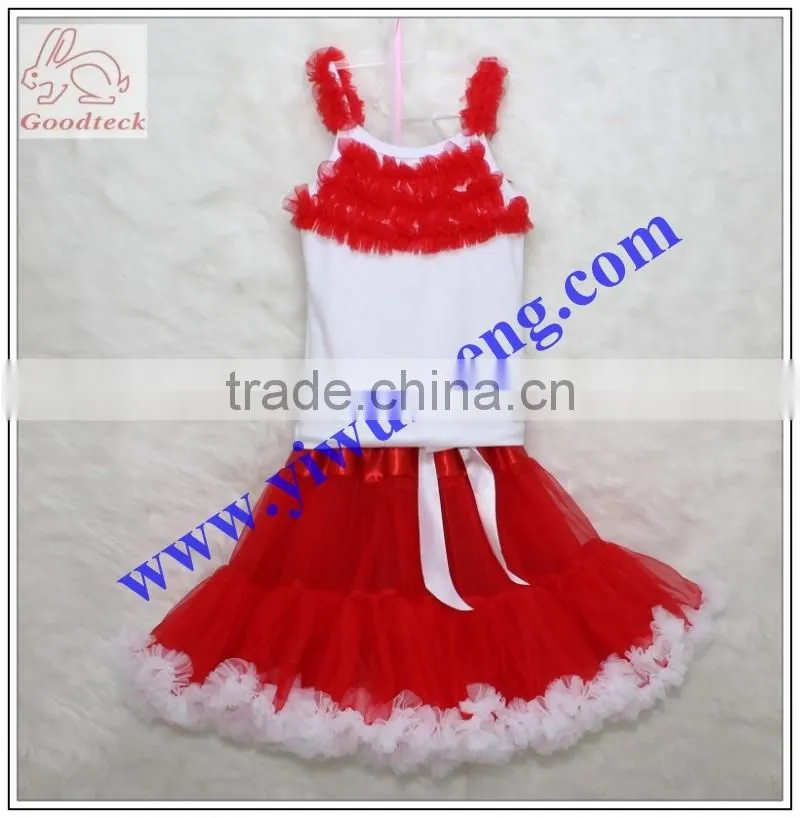 Hot sale cotton shirts, colorful pettiskirts, kids pettiskirt set,pettitops