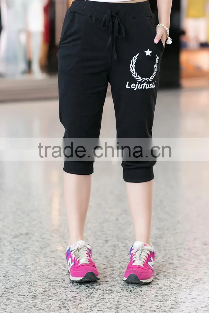 Womens Causal High Quality Summer Short Pants Printed Yoga Pants 2015