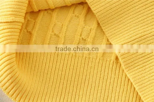 2015 TRENDY DESIGN KNITTED SWEATERS SOLID KIDS GIRLS PULLOVER SWEATERS APPLIQUED WITH BREASTPIN