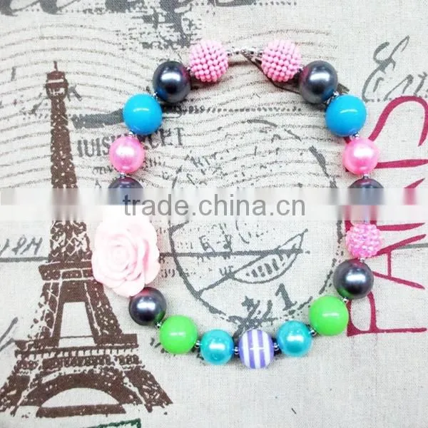 Spring bubblegum chunky bead necklace wholesale