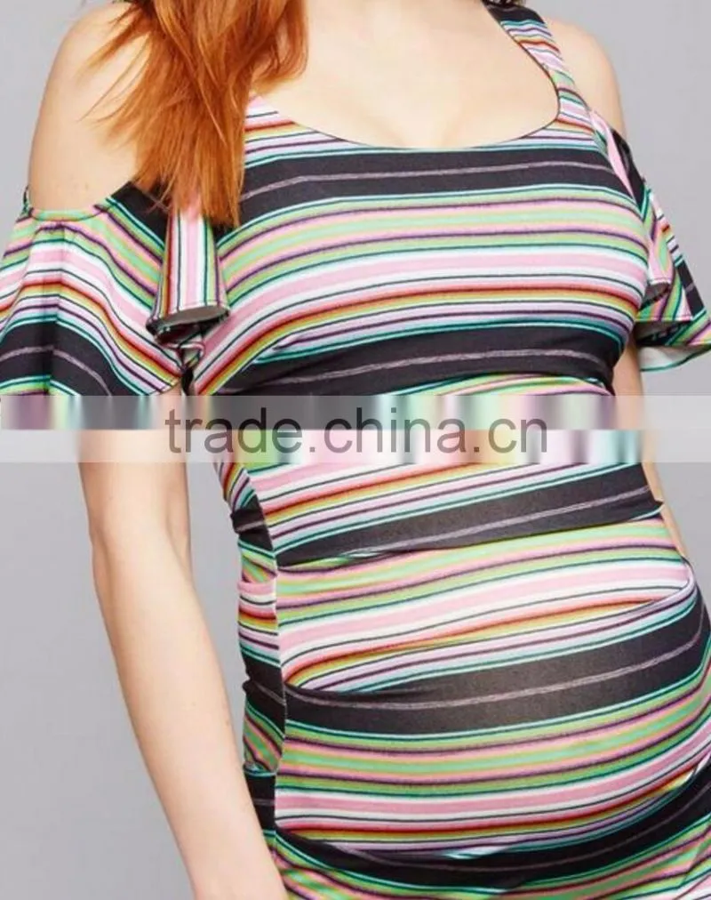 Cold shoulder pregnant clothes summer dress for pregnant