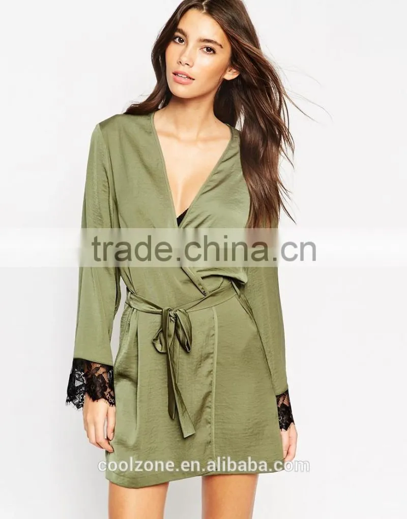 Regular fit wrap front bath robe wholesale women comfortable robe