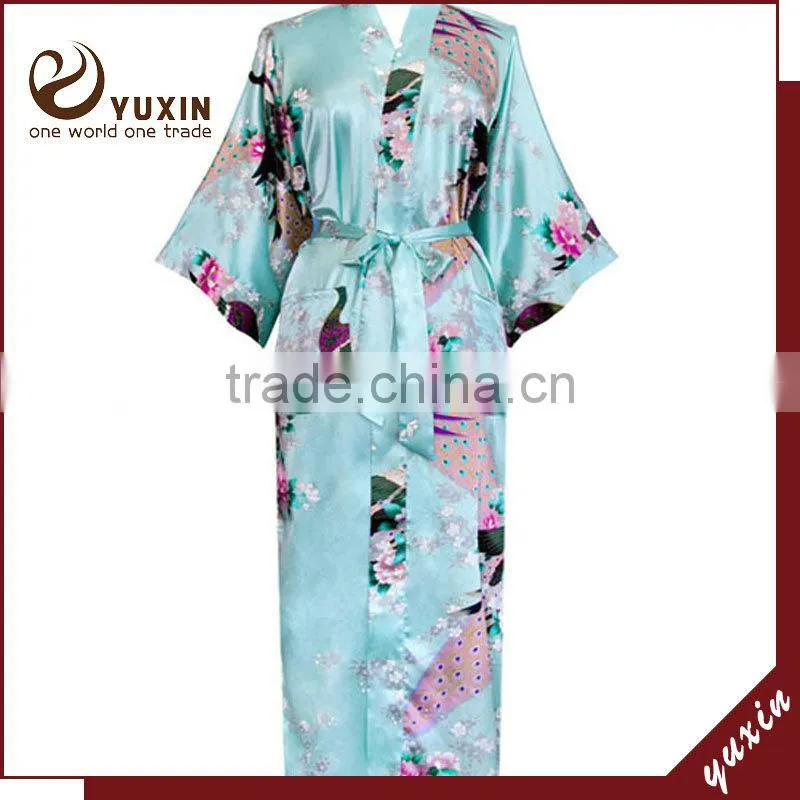 100% polyester robe satin robe Ladies Satin Robes Wholesale Satin Robes PA018