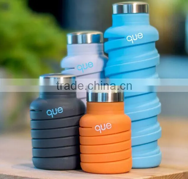 2017 Hot Items Of Silicone Drinking Collapsible Water / Foldable Sports Water Bottle