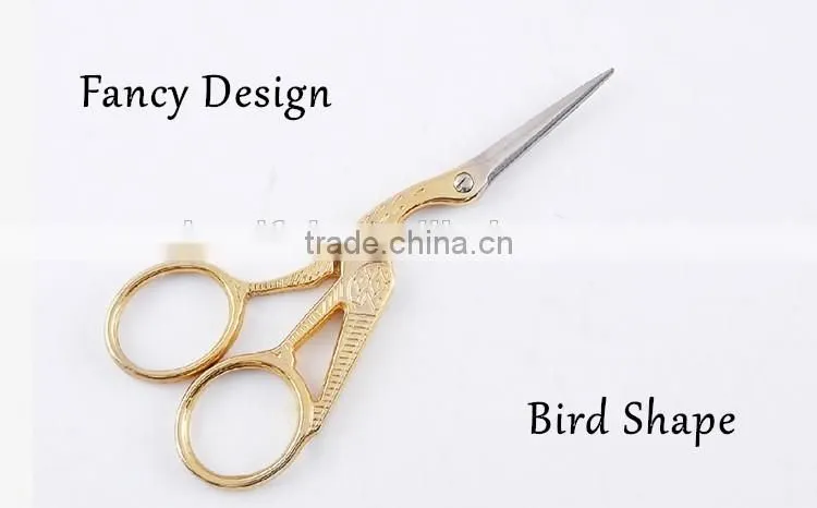 Vintage Golden Swan Embroidery Scissors Craft Sewing Bird Shape Scissors