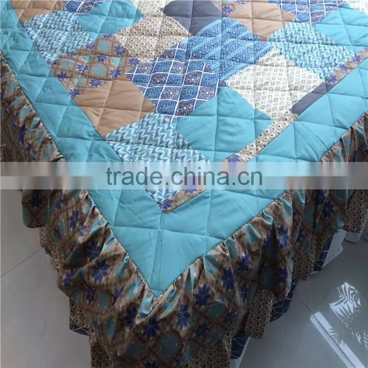 100 polyester microfiber bedding set,patchwork quilt flower pattern with low price