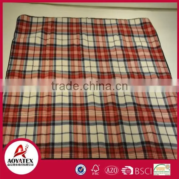 Rolling package check pattern polar fleece picnic blanket