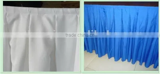 100%polyester jersey stretch wedding table skirting with top cover banquet table skirting