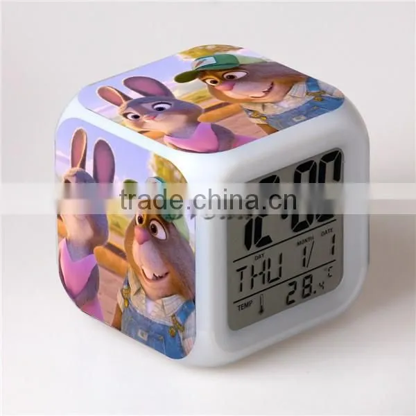 Top selling LED Alarm Clock,Digital desk clock,Zootopia Cartoon Clock for Kids