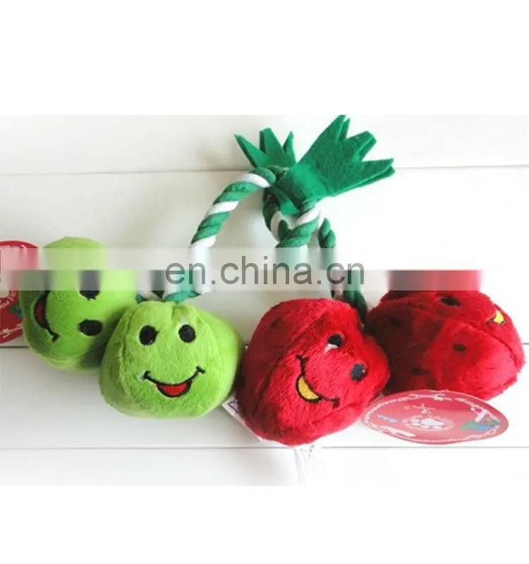 double beans/strawberries/pears stringing pet toy