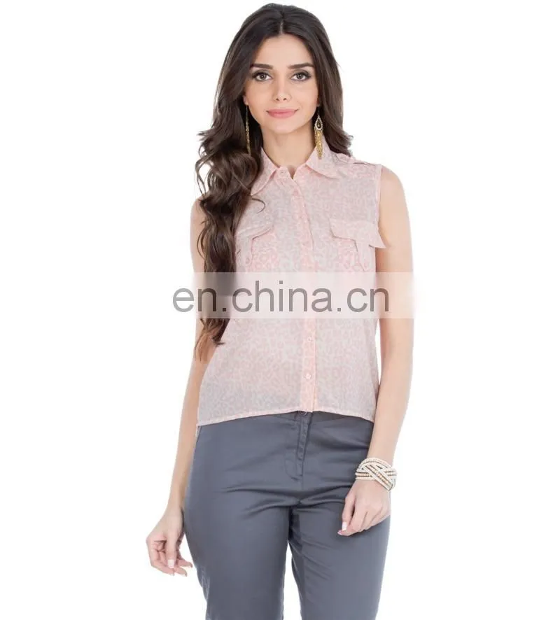 Pink Animal Print High-low Top