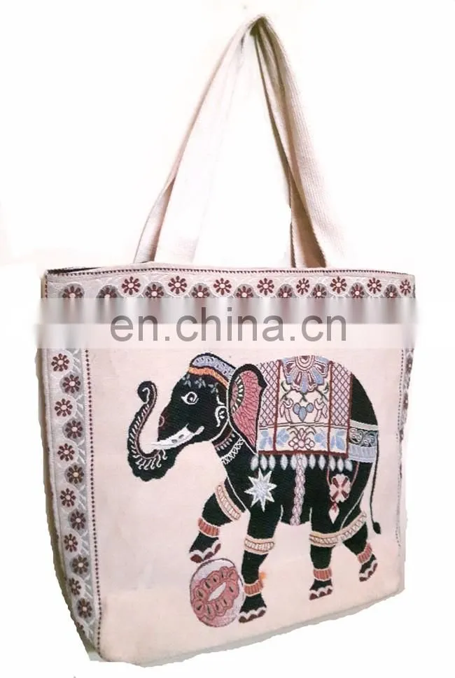 Handloom Cotton canvas shoulder shopping Tote bags
