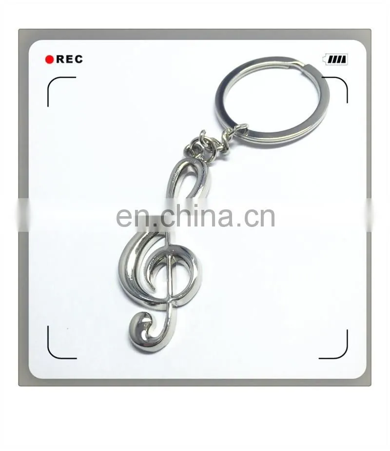 Custom music notes metal keychain