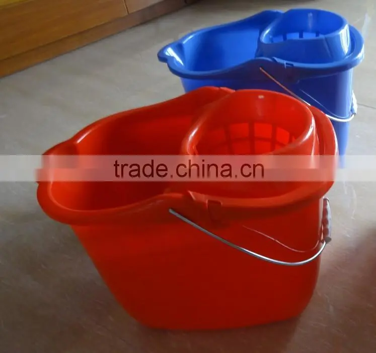Cheap price plastic cleaning mop bucket with wheels and wringer
