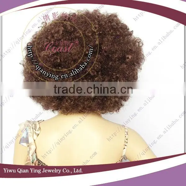 Big brown kinky synthetic cheap afro wig men