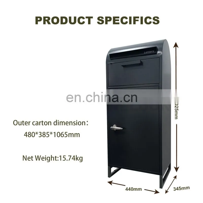 Free Standing Parcel Delivery Drop Box Mail Package Drop Box Large Mailbox For Packages