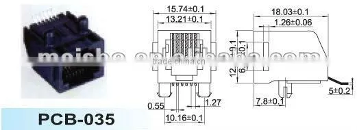 Six pin rj45 powerline network adapter