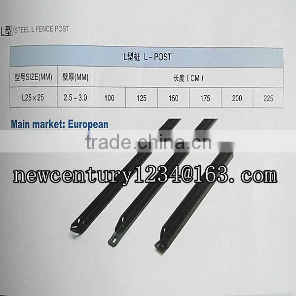 Y Type Black Fence Post 1.65m AU Standard